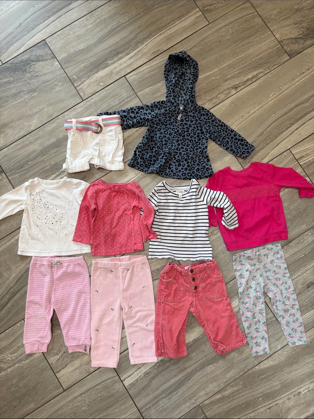 12-18 months Girls Lot - Pink, Coral, White, Navy